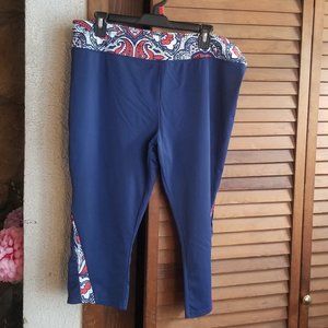 Swimsuits For All Navy and Red Paisley One Piece